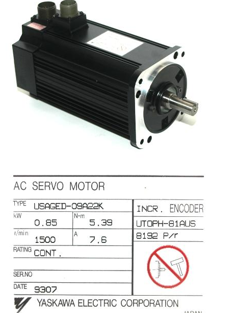 GARANTIE 0.85KW de MOULIN de HAAS VF4 d'ENCODEUR du MOTEUR À COURANT ALTERNATIF De YASKAWA USAGED-09A22K 7.6A JAPON 0