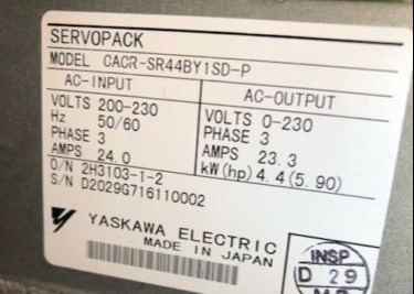 YASKAWA CACR-SR44BY1SD-P Servopack Servo Série D tout numérique 4,4kW 200VAC
