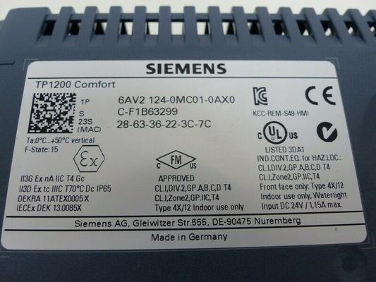 SIEMENS TP1200 6AV2124-0MC01-0AX0  Human-machine Interface Touch Screen   NEW IN BOX