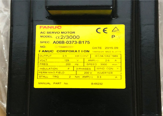 Alpha industriel de Fanuc du moteur A06B-0373-B175 servo 2/3000 3000rpm 200-230V