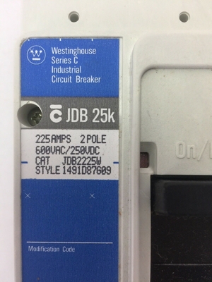 JDB2225W EMERSON Circuit Breaker  Cutler Hammer Bolt 600V 225A