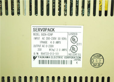Yaskawa Sigma I 200W Input 4.0AMP 50/60HZ  SSERVO MOTOR DRIVE SGDA-02AP