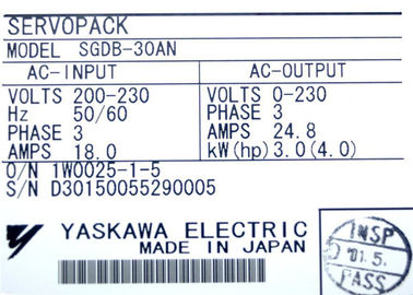 Industrial Servo Drives  Input 18.0AMPS  200-230V  Servo Amplifier SGDB-30AN