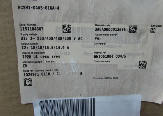 ACSM1-04AS-016A-4 tout neuf et original, PN est 7,5kW, est DEDANS 16A, le jour 3-5 ouvrable de fournir le temps.